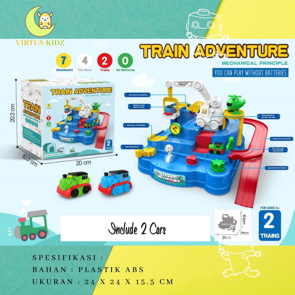 Mainan Train Car Adventure / Engineering Track Adventure / Mainan Petualangan Truk