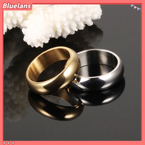 Bluelans Cincin Bahan Titanium Steel Ukuran Us 6-10 6mm Untuk Pria Dan Wanita