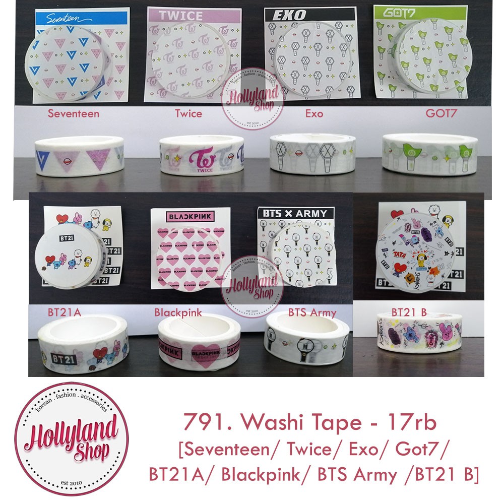 

Washi Tape, Sticky Note (791, 841, 844, 877, 878) GOT7 Seventeen BTS Blackpink Twice Unofficial