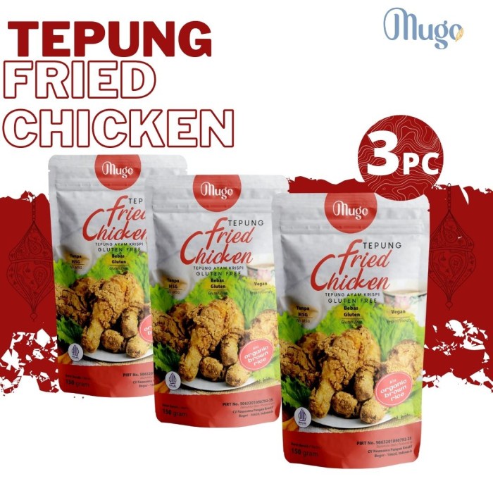 

PROMO [COD] Mugo Tepung Bumbu Ayam Goreng Fried Chicken Gluten Free NON MSG [3PCS]