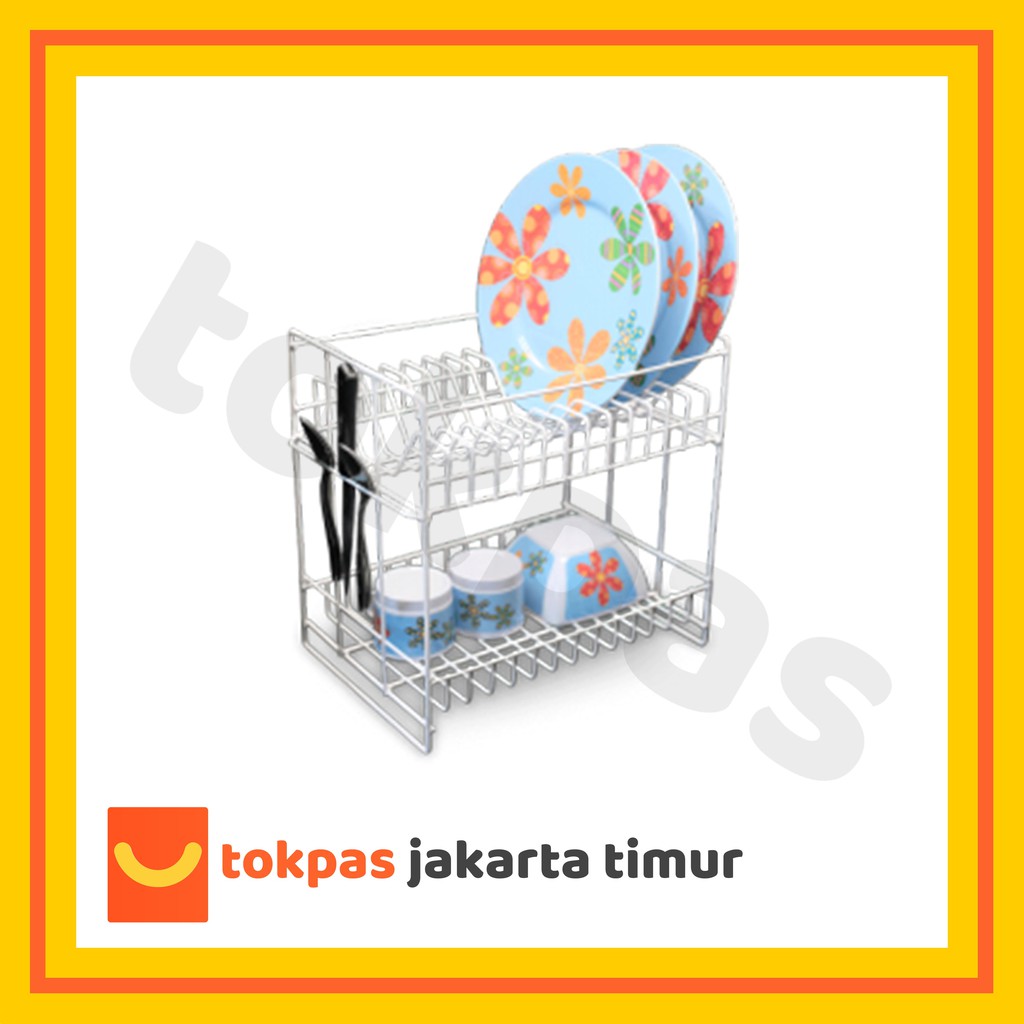 Rak Piring Stainless Steel Tempat Alat Makan Rak Pengering Mangkok/Sendok Rak Dapur Rak Piring dan G