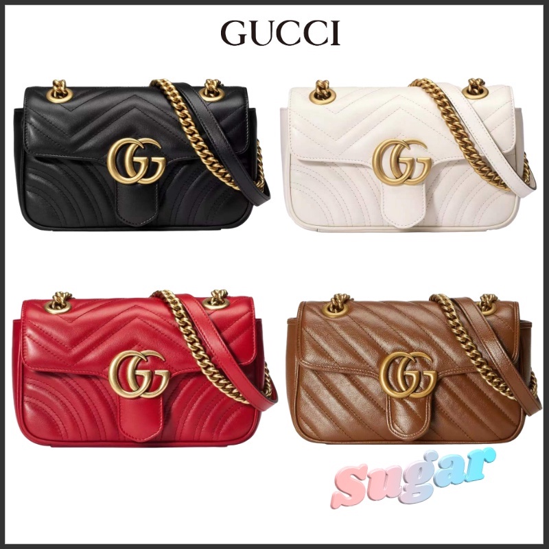 Gucci GG 100% authentic 5 years warranty Stylish and beautiful guccimarmont Marmont 22 cm guccishoes
