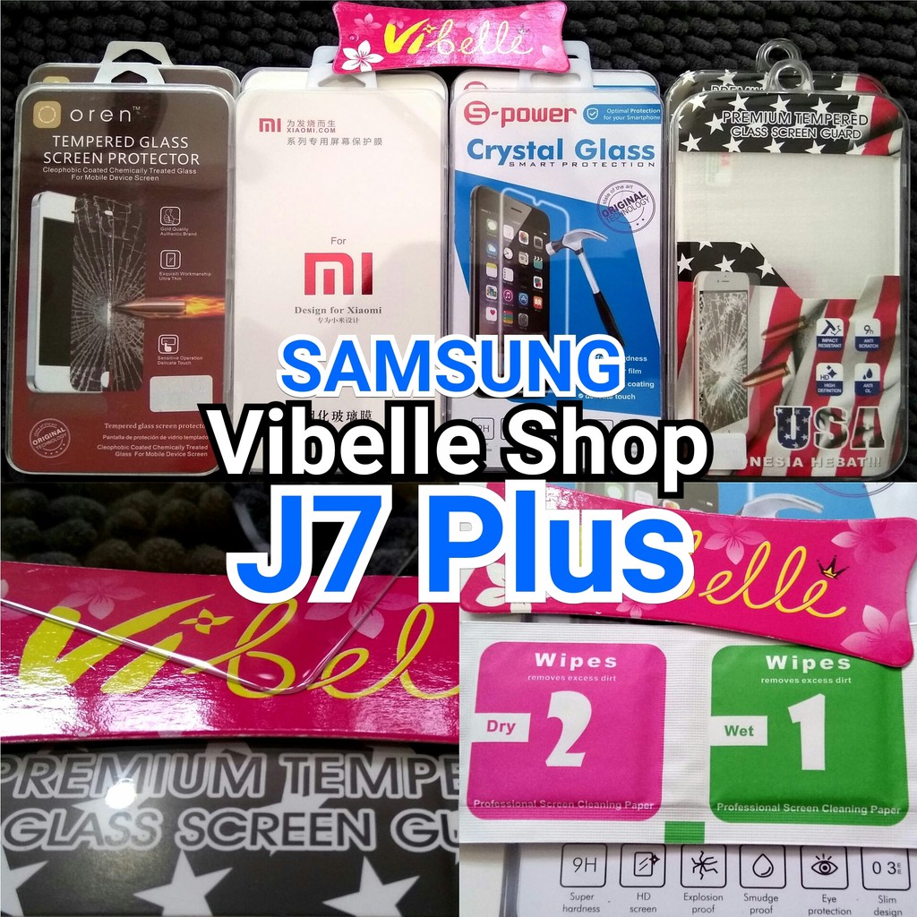 Tempered Glass SAMSUNG J7 Plus Screen Guard Anti Gores Kaca J7 Plus