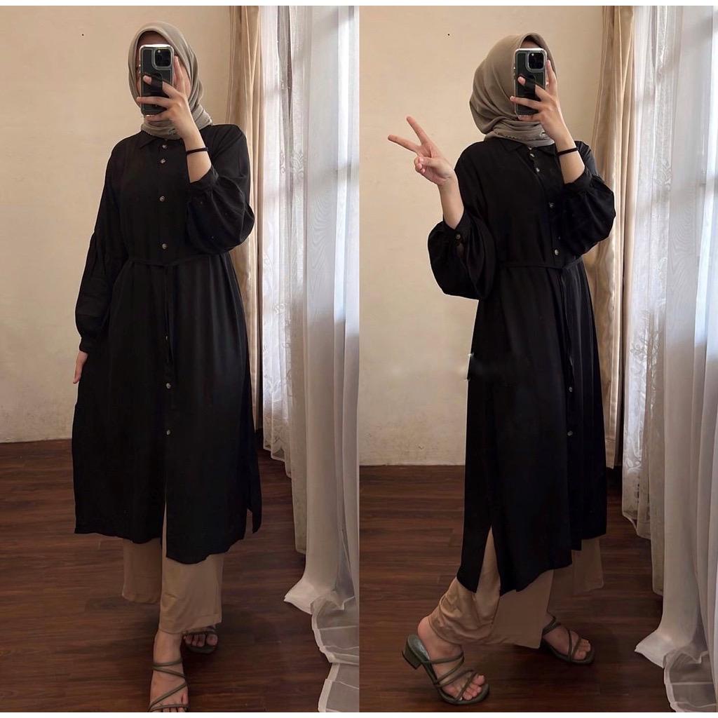 1KG MUAT 4PCS | MIAMI TUNIK LONG FULL KANCING AIRFLOW CRINKLE HITS OOTD SELEBGRAM FASHION