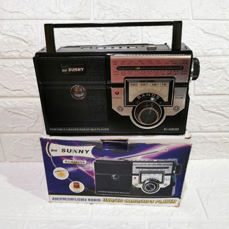 VINTAGE RADIO JADUL BIOSUNNY BJ 428 USB SD CARD MP3 PLAYER AM FM SW1 SW2 PORTABLE 4 BANDS RECEIVER