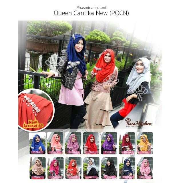 Tiara Hijabers hijab instan PQCN  queen cantika new fashion/kerudung/jilbab syari/pashmina instan