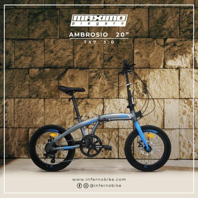 Sepeda Lipat Piegare Ambrosio Tx7 3.0 16 Inch - Grey Kunestlestore