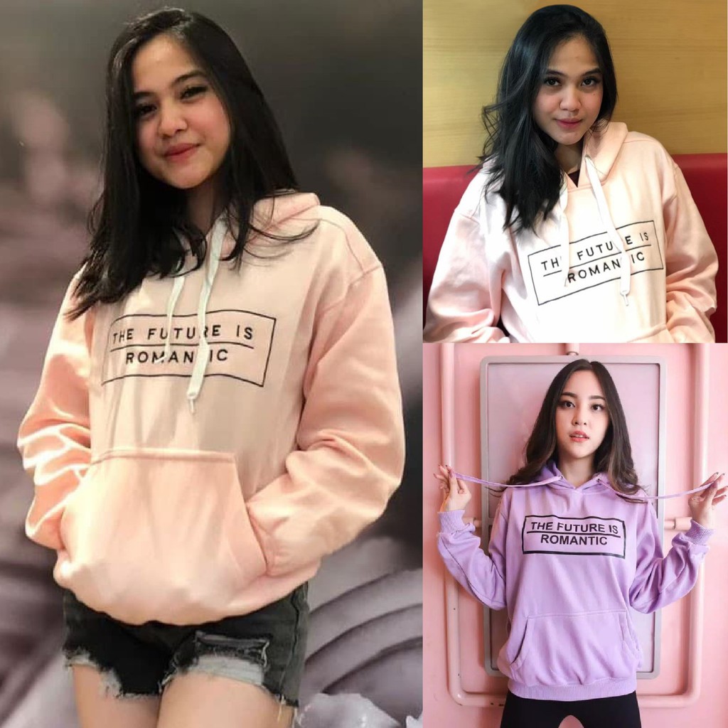 FenishaStore Sweater Hoodie Jumper Wanita The Future is Romantic