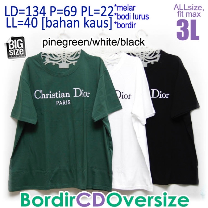 Bordir CD Oversize 3L Kaos Jumbo Wanita