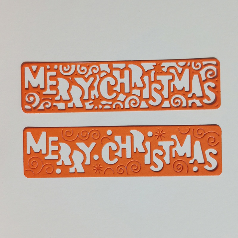 Cetakan Stensil Cutting Dies Motif Merry Christmas Bahan Metal Untuk Scrapbook / Craft DIY