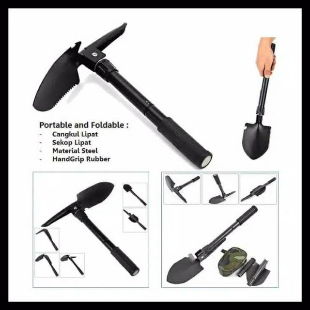 Alat Berkebun Taman Cangkul Sekop Lipat Portable - Outdoor Camping Kemah