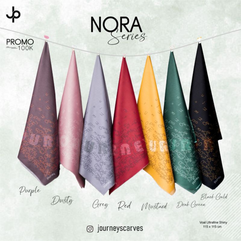 HIJAB JILBAB KERUDUNG SEGIEMPAT MOTIF JOURNEY ORI || NORA SERIES TERBARU || TERLARIS COD