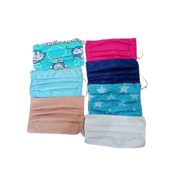 Masker Kain Hijab 2 Lapis Masker Headloop Masker Hijab Polos Dan Motif Tali Karet Masker Penutup Hidung Masker Cuci Pakai Masker Simpel