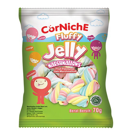 

Corniche Fluffy Jelly Marshmallows Fruit Flavoured 70 gr