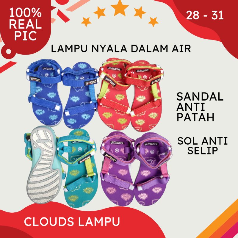 Sandal Gunung Lampu GoPro Anak Perempuan Clouds CW LM