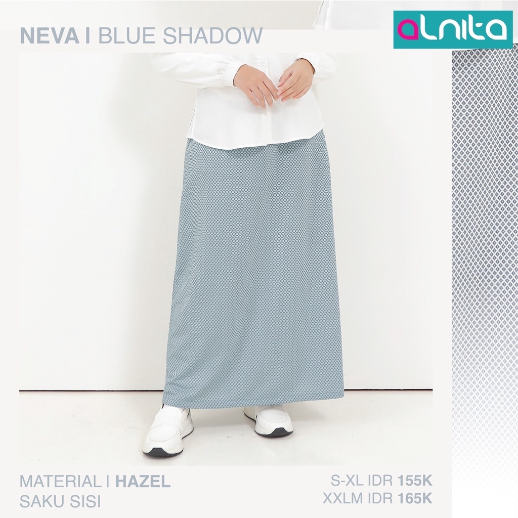 Alnita Rok Neva Bahan Hazel Bawahan Wanita Muslimah Kekinian Trendi by Alnita bisa COD