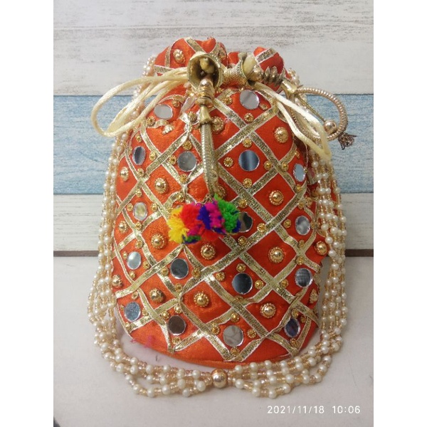 Tas india , tas etnik motif kaca