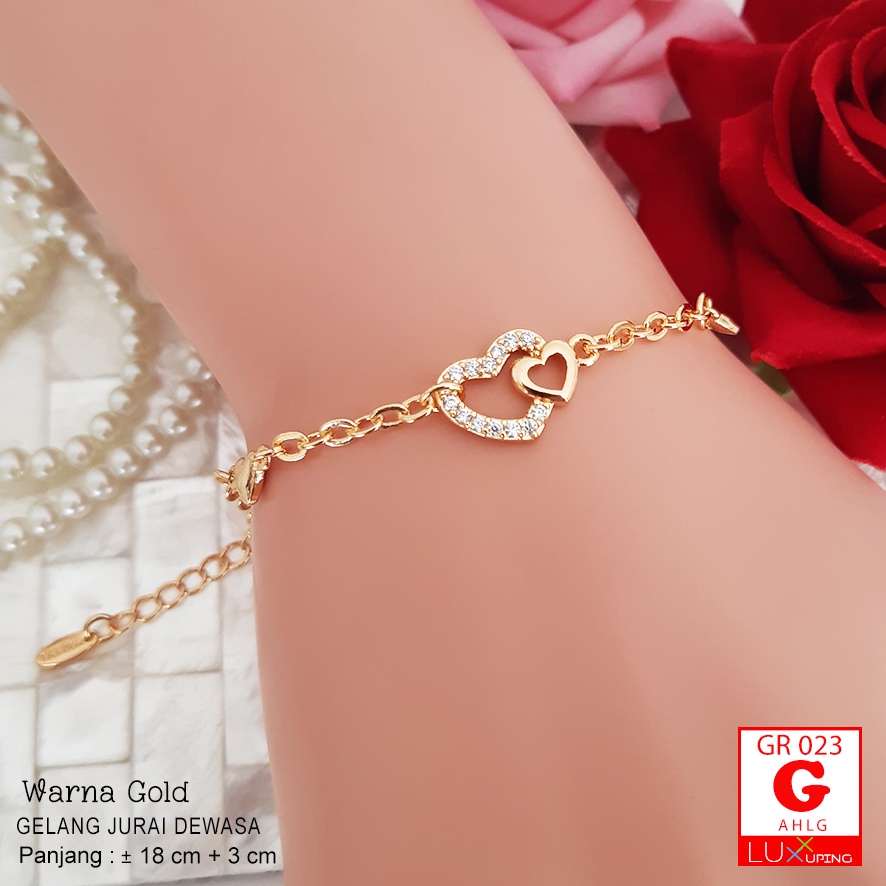 GR 023 Gelang Xuping Wanita Dewasa Permata Sirkon Perhiasan Lapis Emas 18K Pita Yaxiya Luxx Xuping