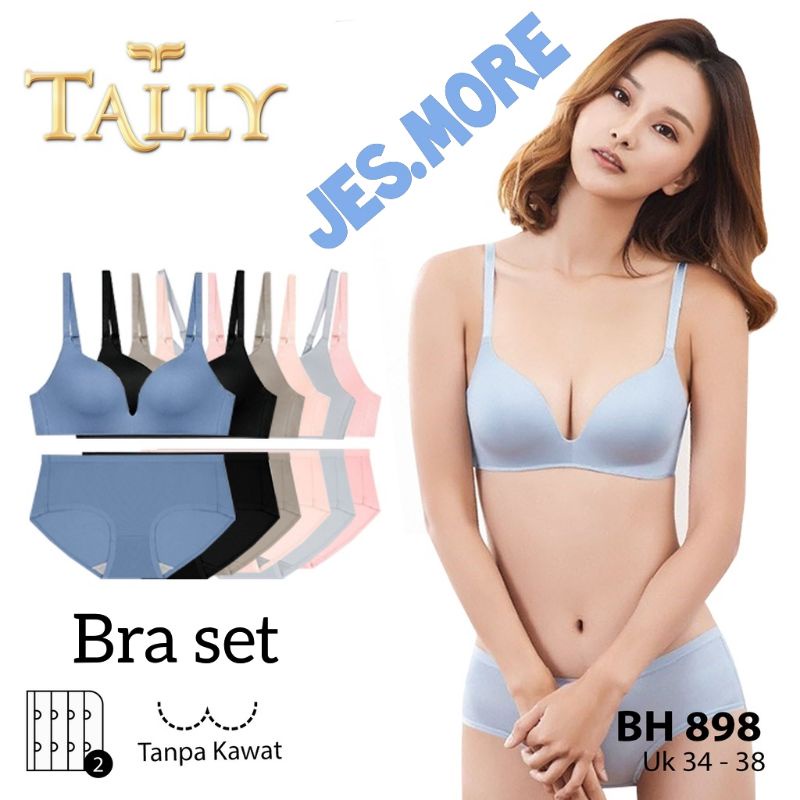 Tally 898 Bra Set Tanpa Kawat Push Up Seamless