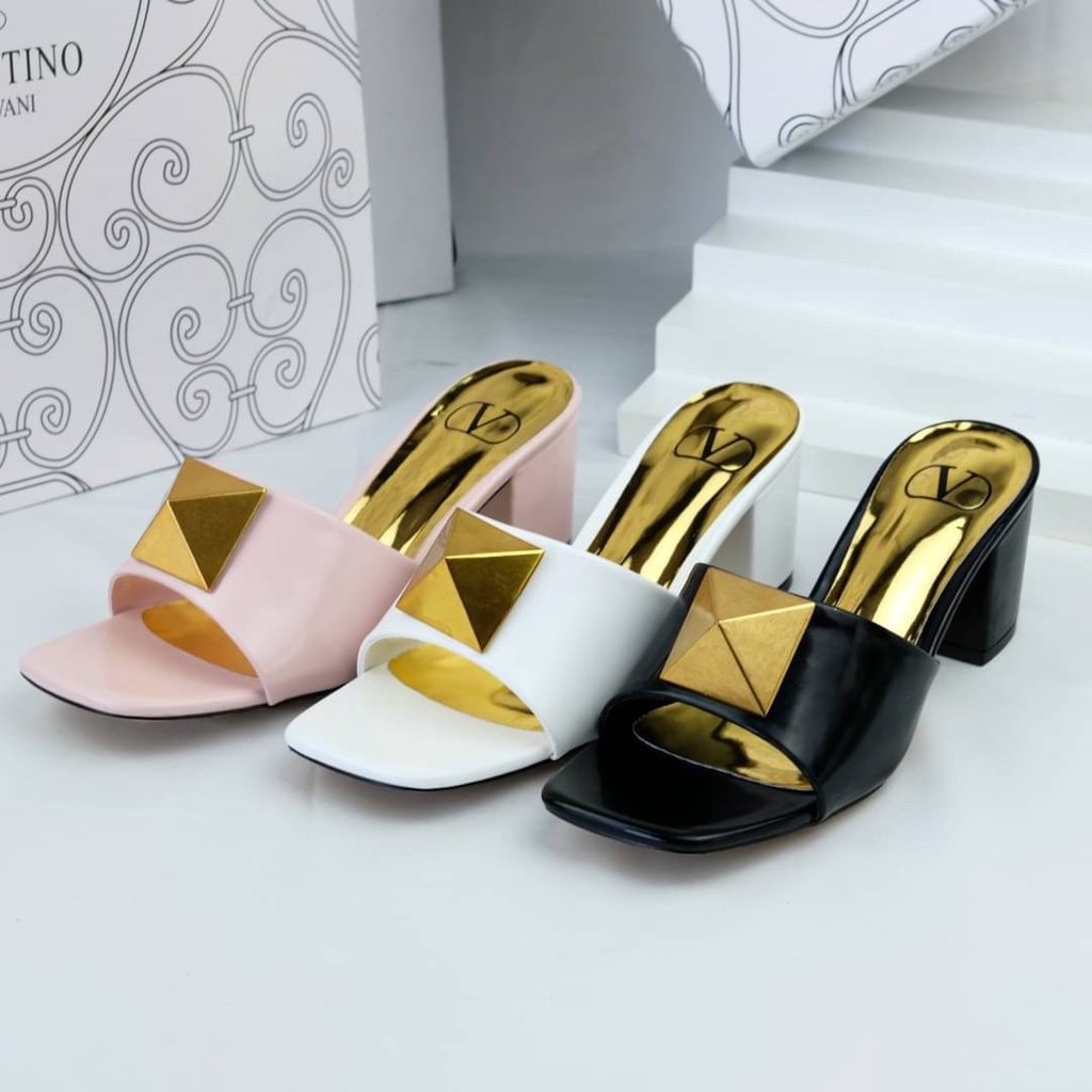 [7.7 Boombastis Sale⚡] - SENDAL WANITA VG AKSEN GOLD HIGH HEELS SANDAL VGS004 PREMIUM IMPORT