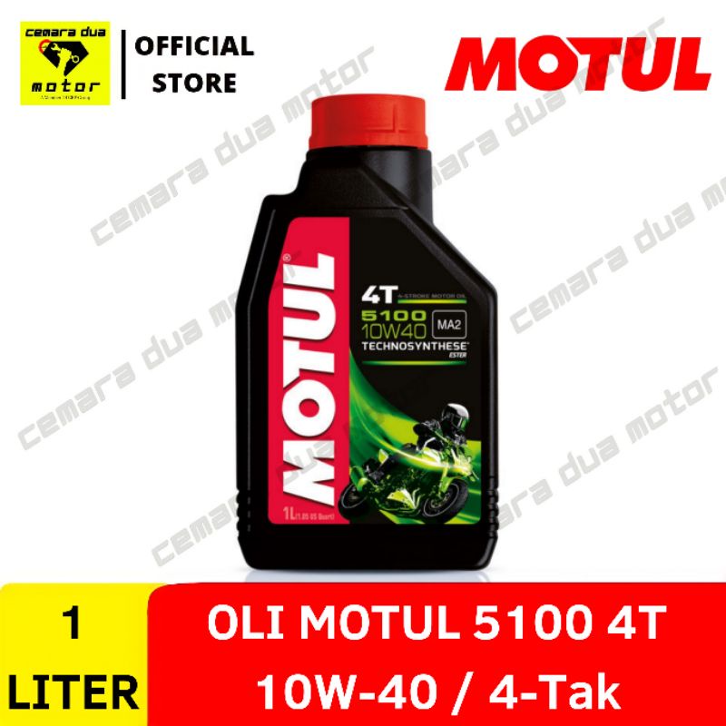 OLI MOTUL 5100 4T 10W-40 1 LITER TECNOSYNTHESE OLI MOTUL GREEN RED BLACK HIJAU HITAM MERAH OLI MESIN