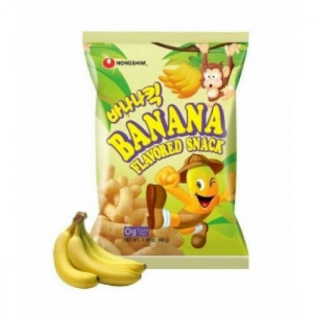 

Korean Nongshim Banana Flavored Snack Snek Rasa Pisang Korea