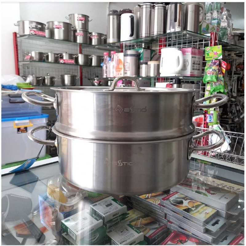 171302 Panci Steamer Functional Pot Estio Pro D28cm  Zebra Thailand, SUS 304