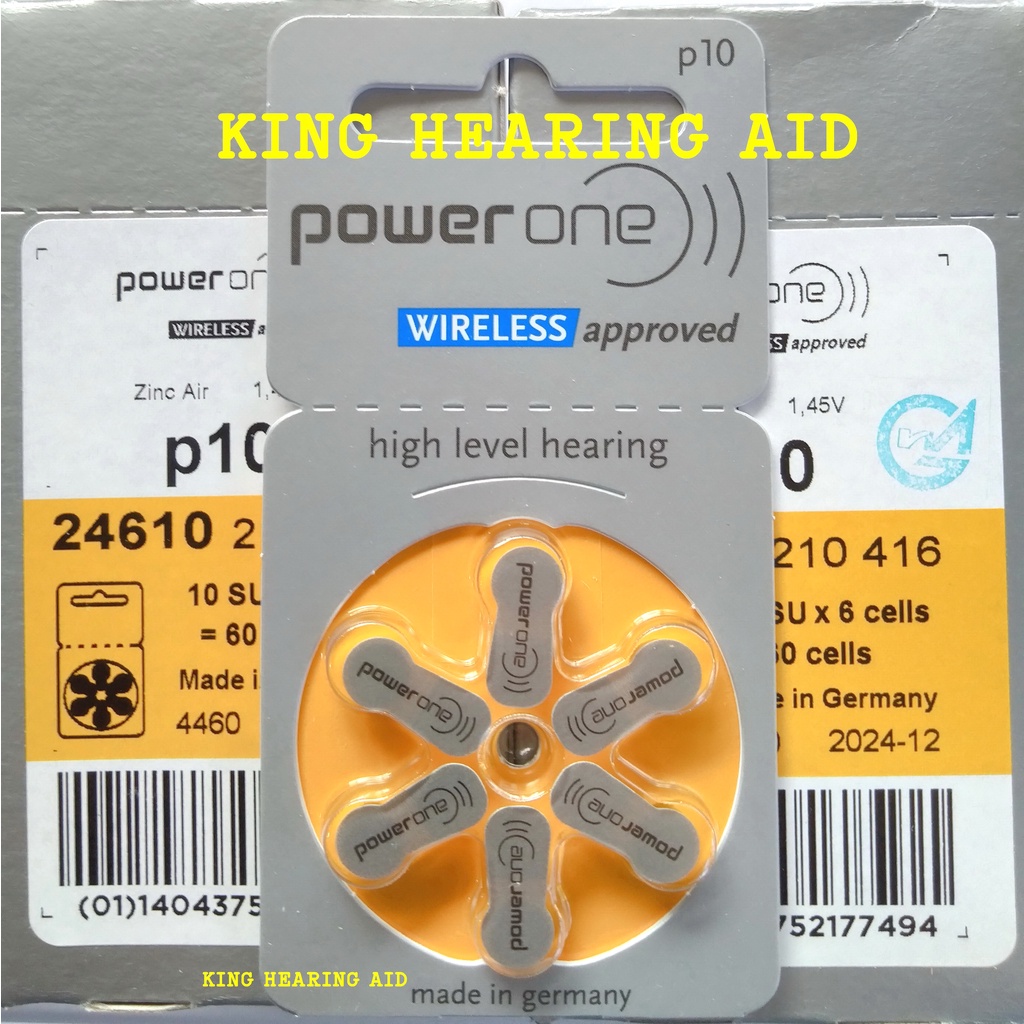 Baterai Alat Bantu Dengar POWERONE p10 batu alat dengar hearing battery made in germany replacement PR70 PR230H AC230E AG10 LR1130 zinc air batteries size 10 batere alat bantu dengar power one p10 baterai Alat Pendengaran batre alat pendengar