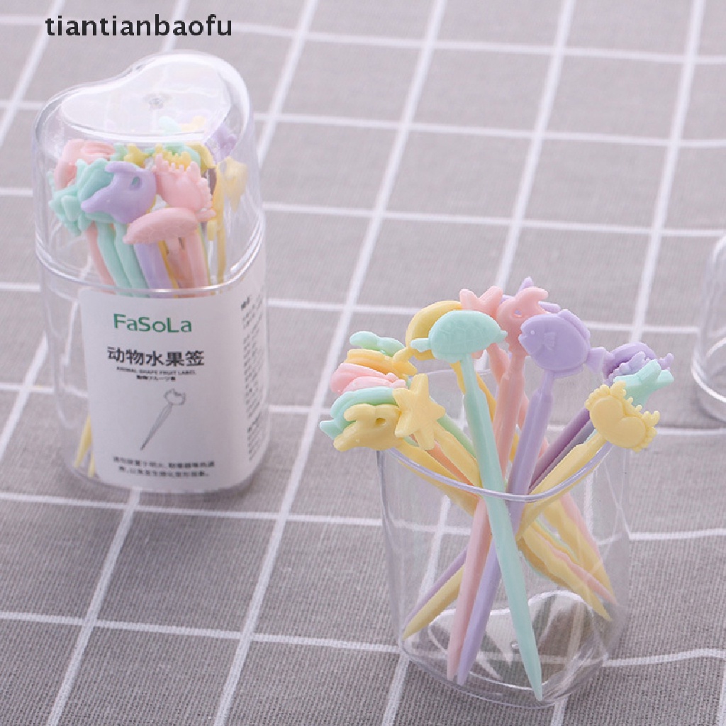 (Tianbaofu) Garpu Buah / Dessert / Bento Mini Warna Permen Untuk Anak