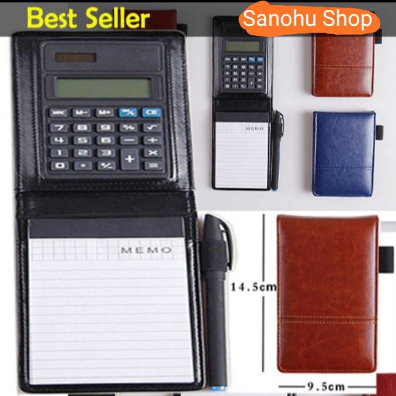 

Buku Catatan Binder Note Cover Kulit with Kalkulator / Buku Agenda