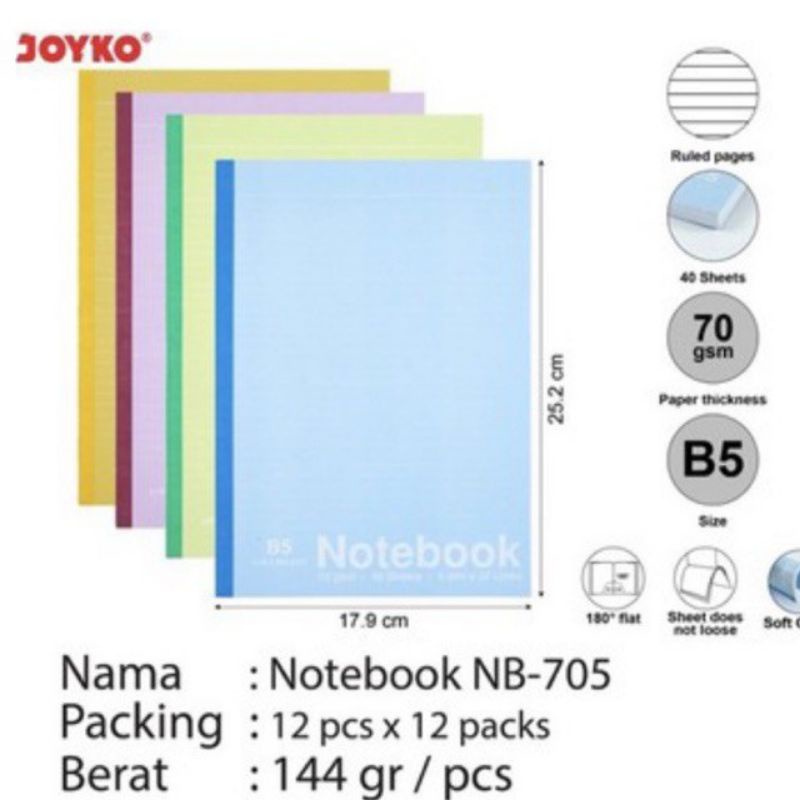 

Buku Diary / Notebook B5 Nb-704 / Agenda Nb704 warna pastel Joyko