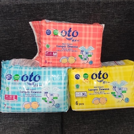 Oto Adult Diapers / Popok Dewasa model Perekat ukuran XL isi 6