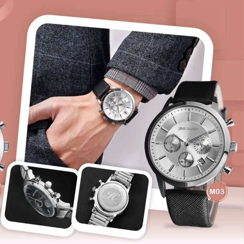 Jam Aksesoris Tangan Cowo pria waterproof by jims honey [8035]