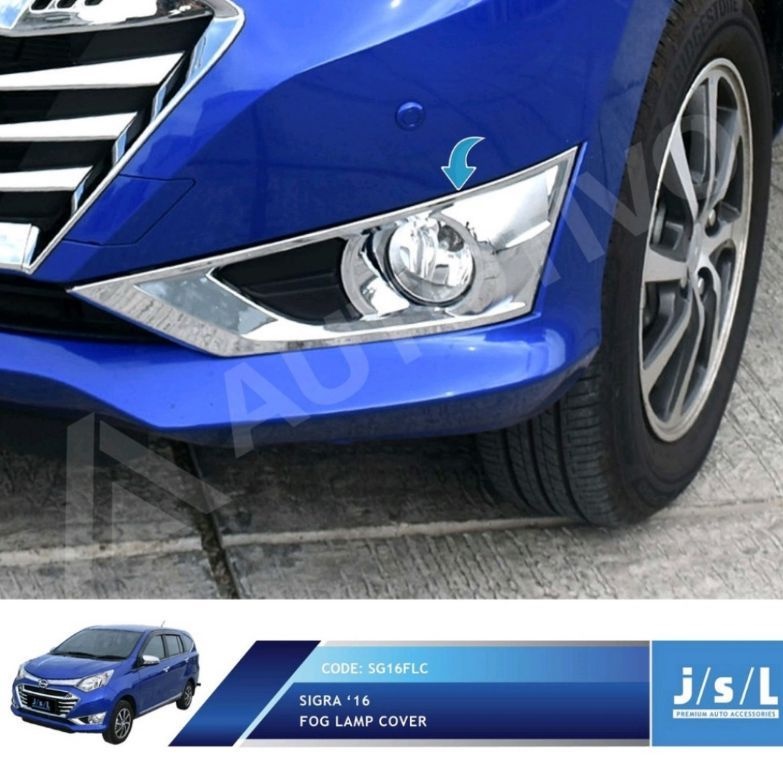 SEPASANG COVER RING FOGLAMP MOBIL SIGRA CHROME ORIGINAL JSL