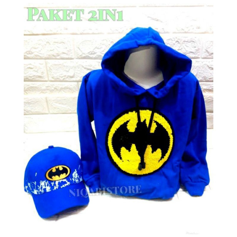 jaket karakter kupluk anak  Hoodie hangat anak laki-laki 1-10tahun LED dan usap Free Masker anak