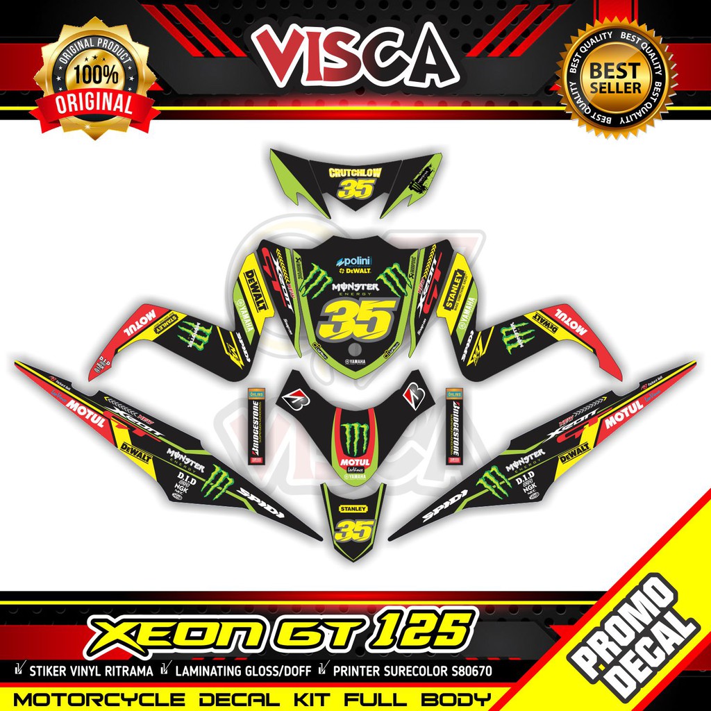 Decal Xeon GT 125 Full Body Stiker Xeon GT 125 Full Body Striping Xeon GT 125 Full Body Decal Hologr