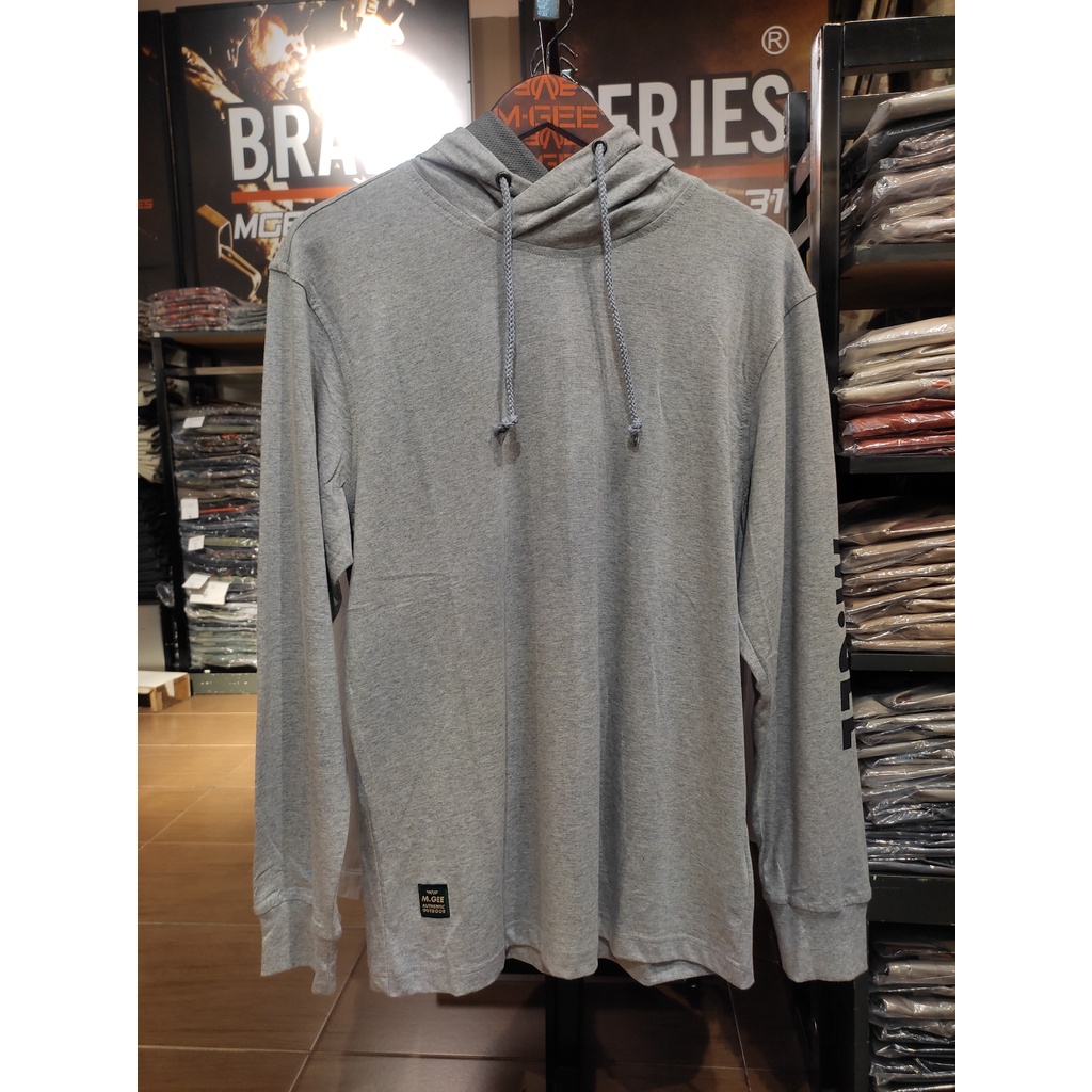 Kaos Sweater MGEE Lengan Panjang Berbahan 100% Katun Original Mgee Squad C004 Light Grey