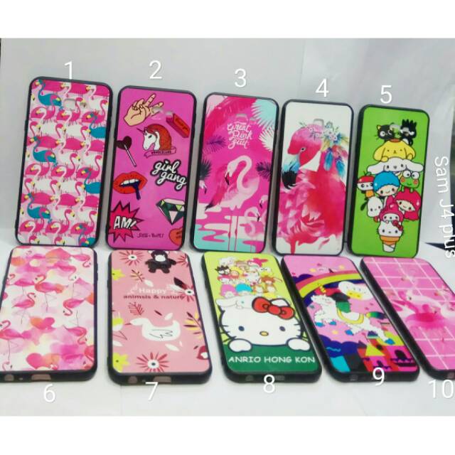 Case fuze glass casing animals dan nature Samsung J4 plus 2018