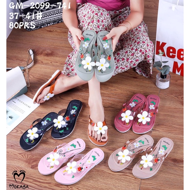 Sandal Japit Bunga Satu Kamboja Import Mokaya 2099-741