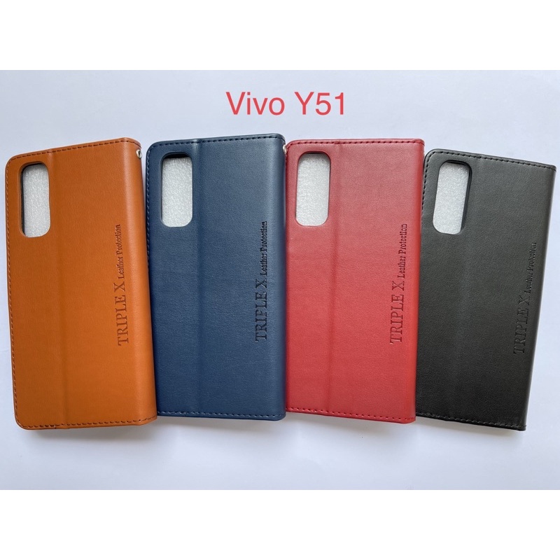 Leather Wallet Flip New Vivo Y51 2020