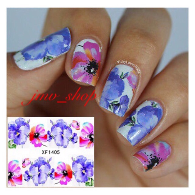 Flower Water Decal Transfer Nail Art Sticker/stiker kuku/stiker kutek