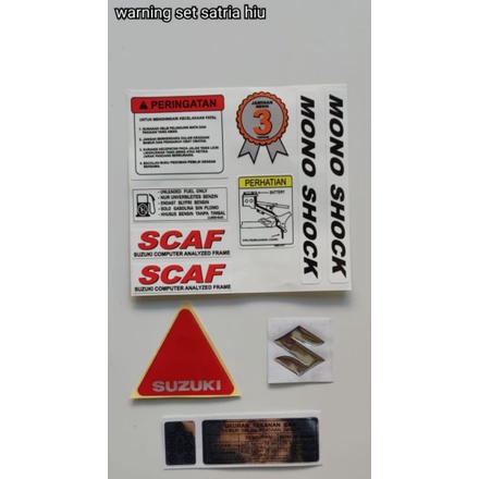 STIKER STICKER WARNING SATRIA 2TAK HIU