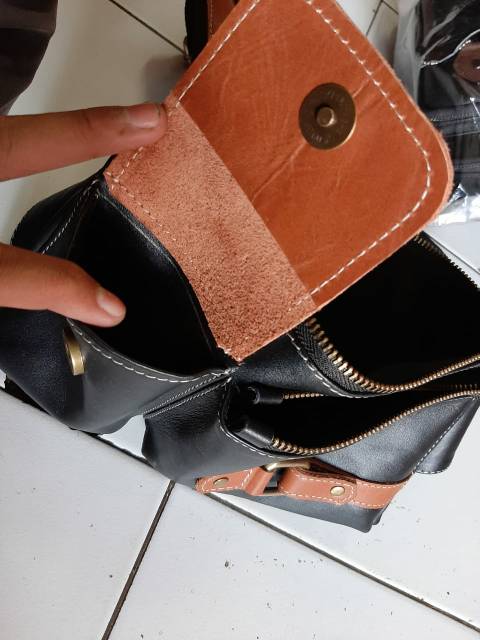 Tas Selempang Kulit Pria | Waistbag Sapi Asli Premium Khas Garut