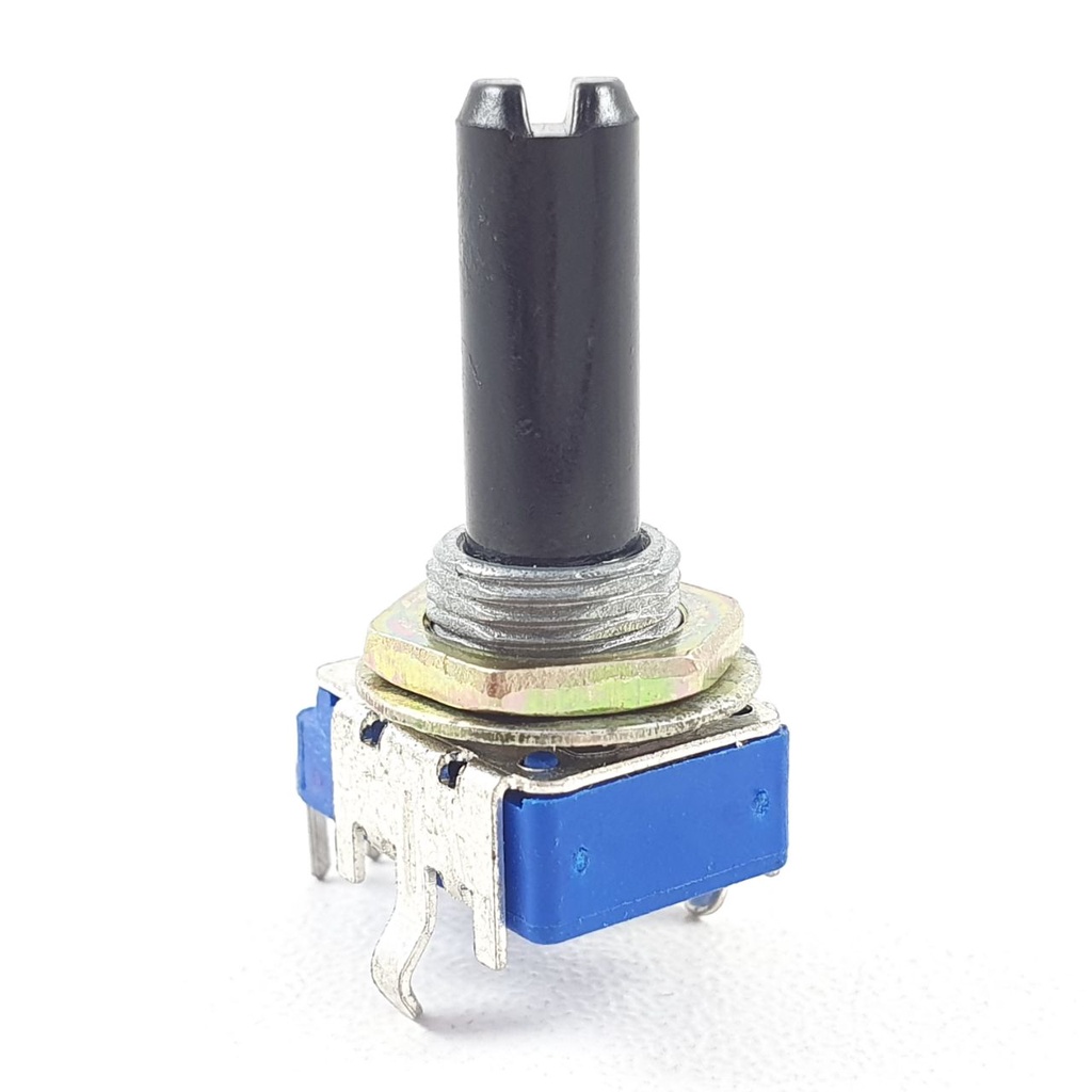 Potensio 4 pin 50k Drat Stereo Kaki 4 Tekuk Segi Biru 503