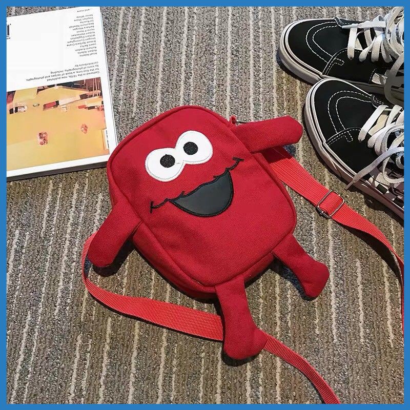 TAS CEWEK NEW TAS SELEMPANG BONEKA ELMO RED MONSTER MERAH SLING