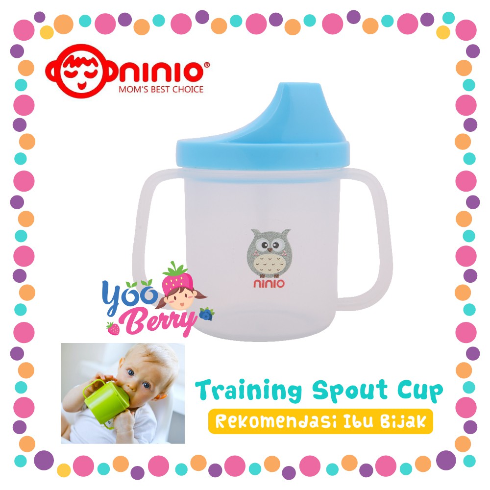 Ninio Training Spout Cup Gelas Minum Bayi Tahan Panas Botol Bayi Berry Mart