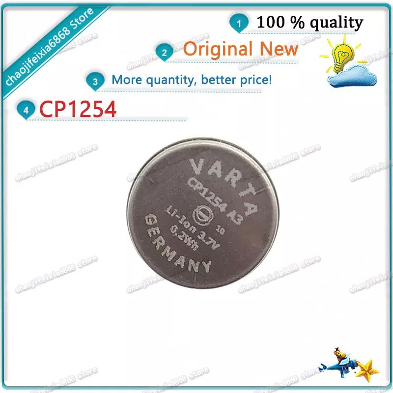 CP1254 A3 Varta Baterai Lithium 60Mah Isi Ulang Kapasitas Tinggi CP1254 3.7V untuk Headphone Bluetoo