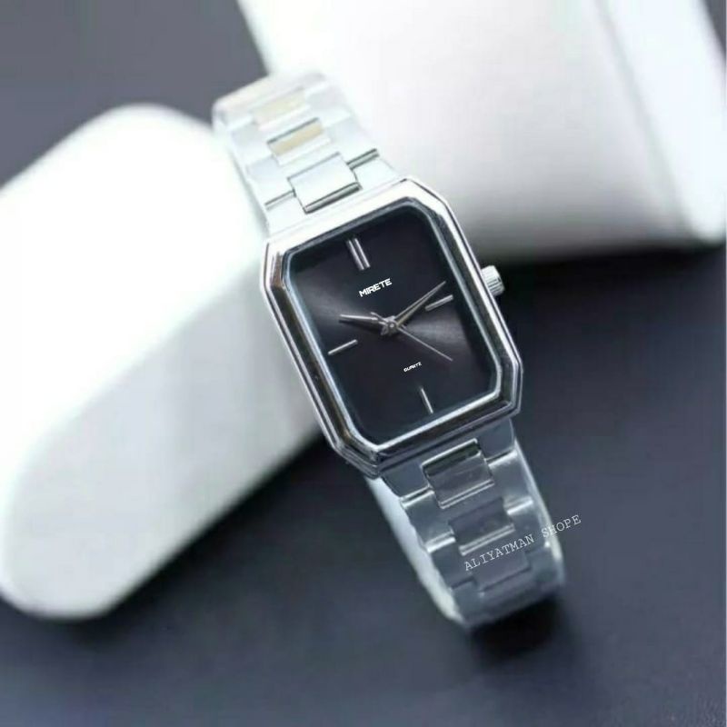 {JAM KASUAL WANITA} TAHAN AIR JAM TANGAN CEWEK MIRETE TERBARU MODEL PERSEGI JAM TANGAN WANITA RANTAI STAINLEES STEL TERLARIS MIRETE