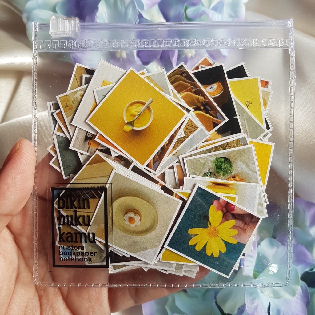 

88pcs Mini Sticker Stiker Jurnal HVS FREE ZIPLOCK POUCH - Yellow