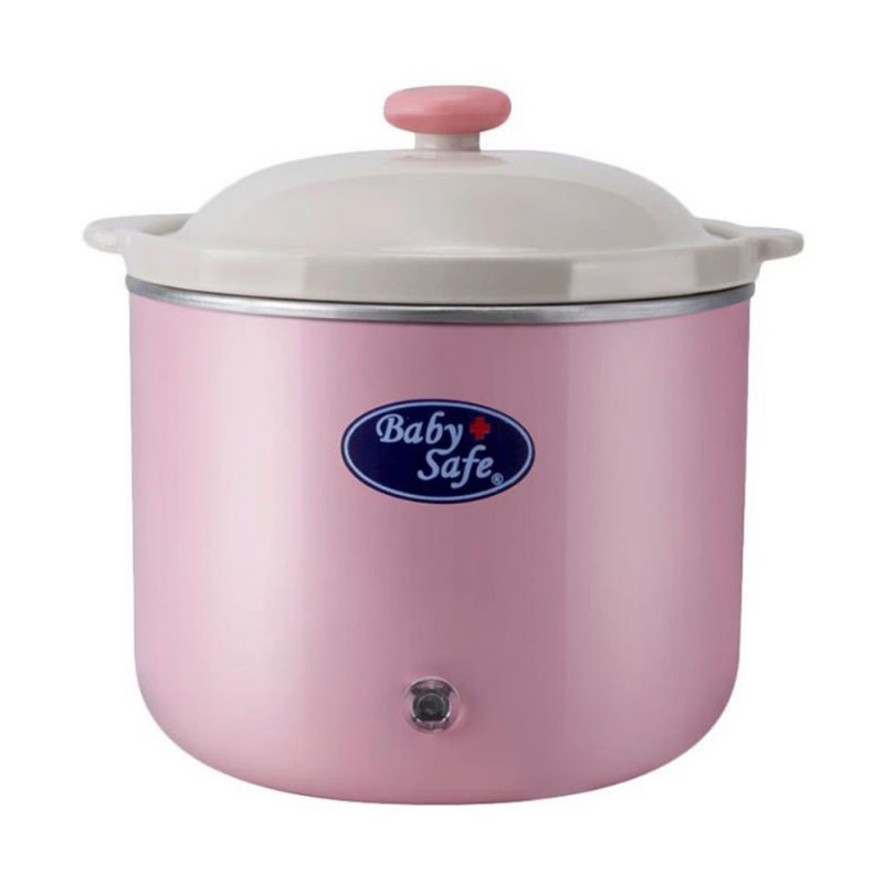 Slow Cooker Baby Safe LB009 Pink 0.8L with Light Indicator Perlengkapan Bayi Garansi Resmi 1th